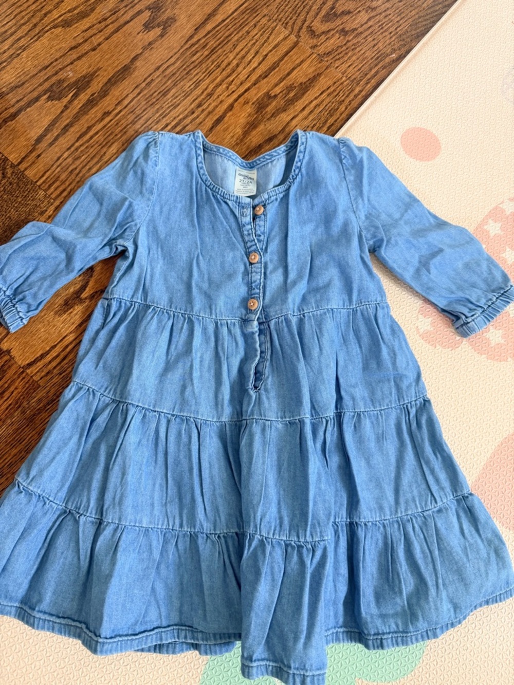 OshKosh B'gosh Light Blue Denim Tiered Dress